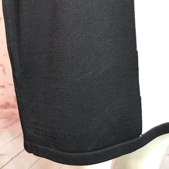 CALVIN KLEIN M Petite Colorblock Knit Long Sleeve Dress Black Taupe Cream MP - Picture 12 of 16